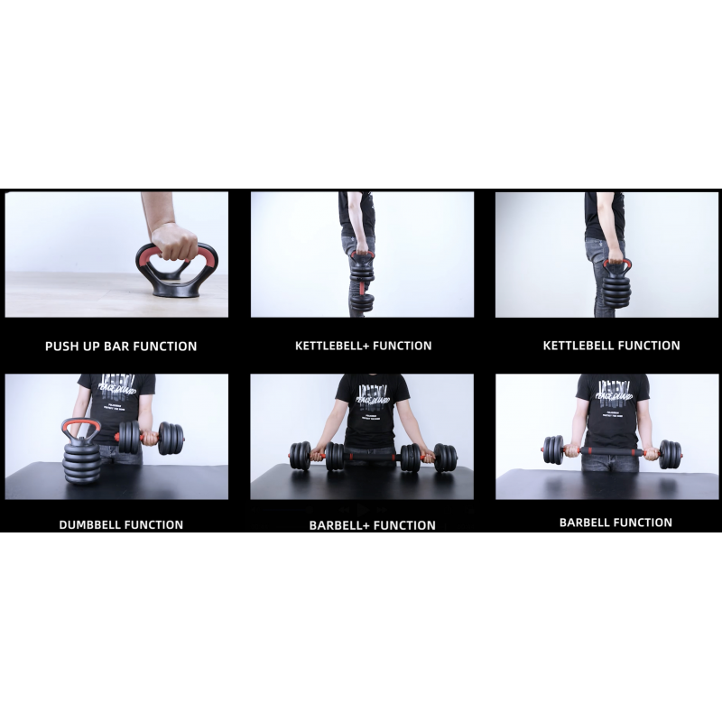Gantera reglabila kettlebell FitTronic 6 in 1 de 20 kg KF20, cu o multitudine de combinatii posibile